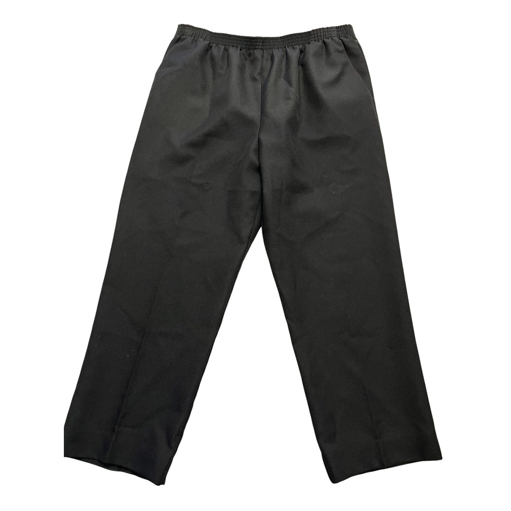 Alfred Dunner Pants Womens 12 Black Pull On Elastic‎ Waist Straight Leg Slacks